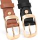 Women Plus Size Leather Fashion Cowhide Belt With Fixed Pin Buckle For Jeans Pants Dress_voghion.com