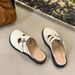 2025 New Model Ah Xi Ge Same Style Closed-Toe Half Slippers High-End British French Lazy Shoes Mary Jane Mules_voghion.com
