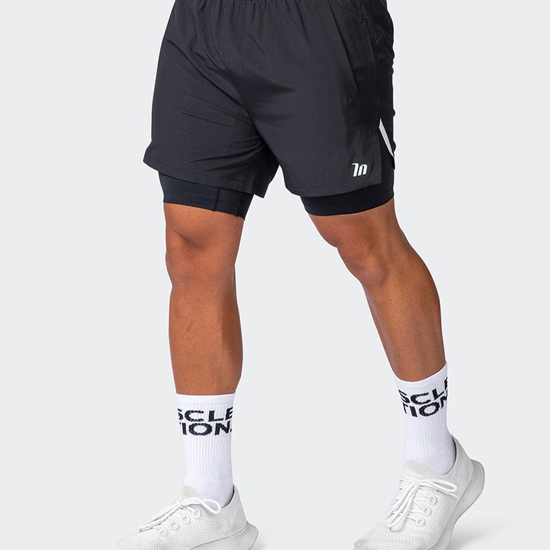 Men's clothing breathable loose casual fitness training quick dry sports woven fifth pants_voghion.com