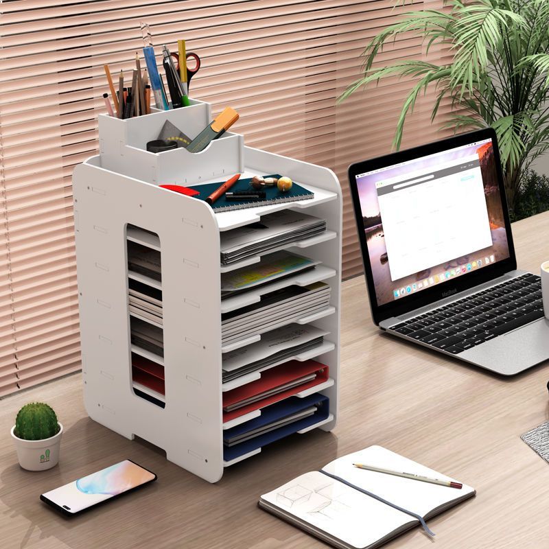 Desktop Organizer A4 Document Folder Storage Multi-layer File Rack_voghion.com