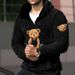 Herrenbekleidung Teddybär warmer doppelseitiger Fleece-Kapuzenpullover für Herren im Freien, lässiger Kapuzenpullover_voghion.com