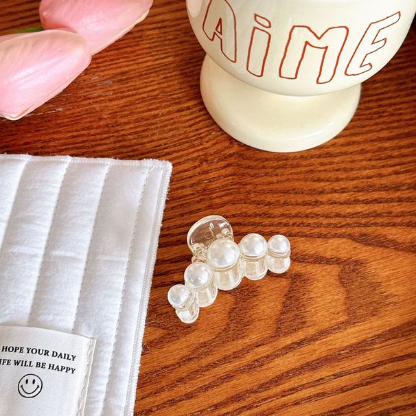 Pearl hårnål Söt koreansk version av baksidan av huvudet Hårklämma Super Temperament Shark Clip Super Fairy Bun Princess Head Clip_voghion.com