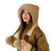 Bonnet Lei Feng en duvet de coton pour femme, collection hiver 2025, avec pompon, coupe-vent, chaud et imperméable, idéal pour le cyclisme et la protection des oreilles._voghion.com