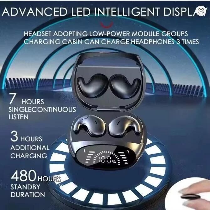 Drahtlose Bluetooth-Ohrhörer Unsichtbare Schlafkopfhörer Geräuschunterdrückung TWS_voghion.com