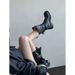 Zees Cowhide Retro British Style Martin For Women New Thick Heel Belt Buckle Short Slimming Motorcycle Versatile Single Boots_voghion.com