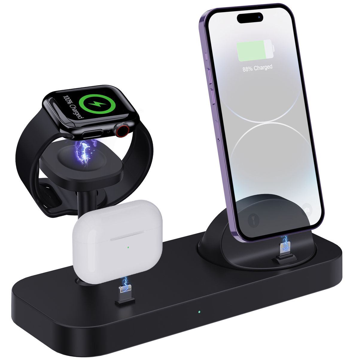 Multi functional three in one seat charger suitable for Apple, Samsung, mobile phones, earphones, watches, wireless_voghion.com