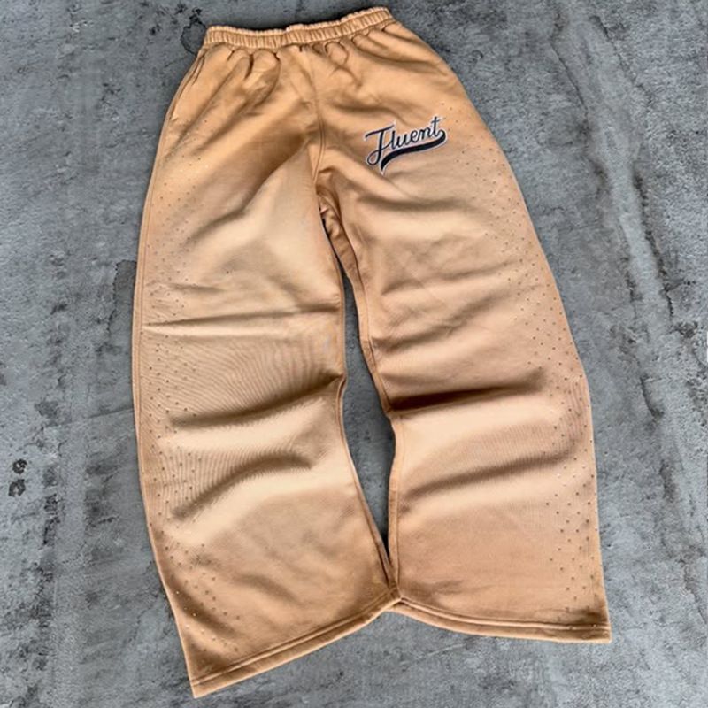 Herrenbekleidung Design Nischendesign Hip Hop Sternenhimmel Hot Diamond Weite Beinhose Lässige Lose Hose_voghion.com