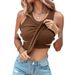 Women's Clothing With Bra Round Neck Solid Color Vest Feminine Base Inner Wear Outer Wear Top_voghion.com