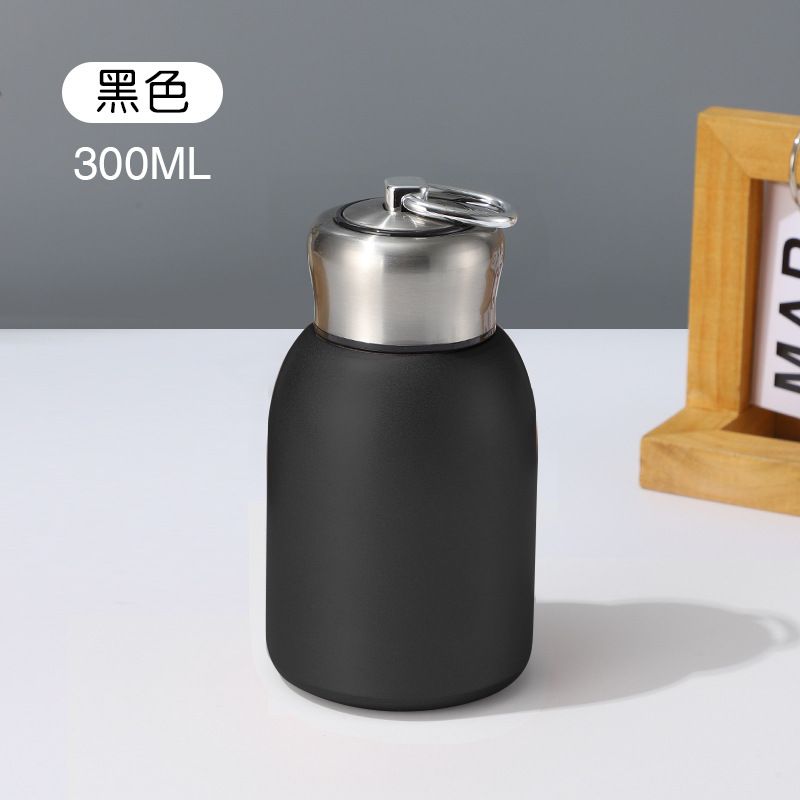 300ML Edelstahl Vakuum Flasche Mit Hebe Ring Mini Thermos Tasse Auto Isolierte Tasse Tragbare Reise Wasser Flasche Cof_voghion.com
