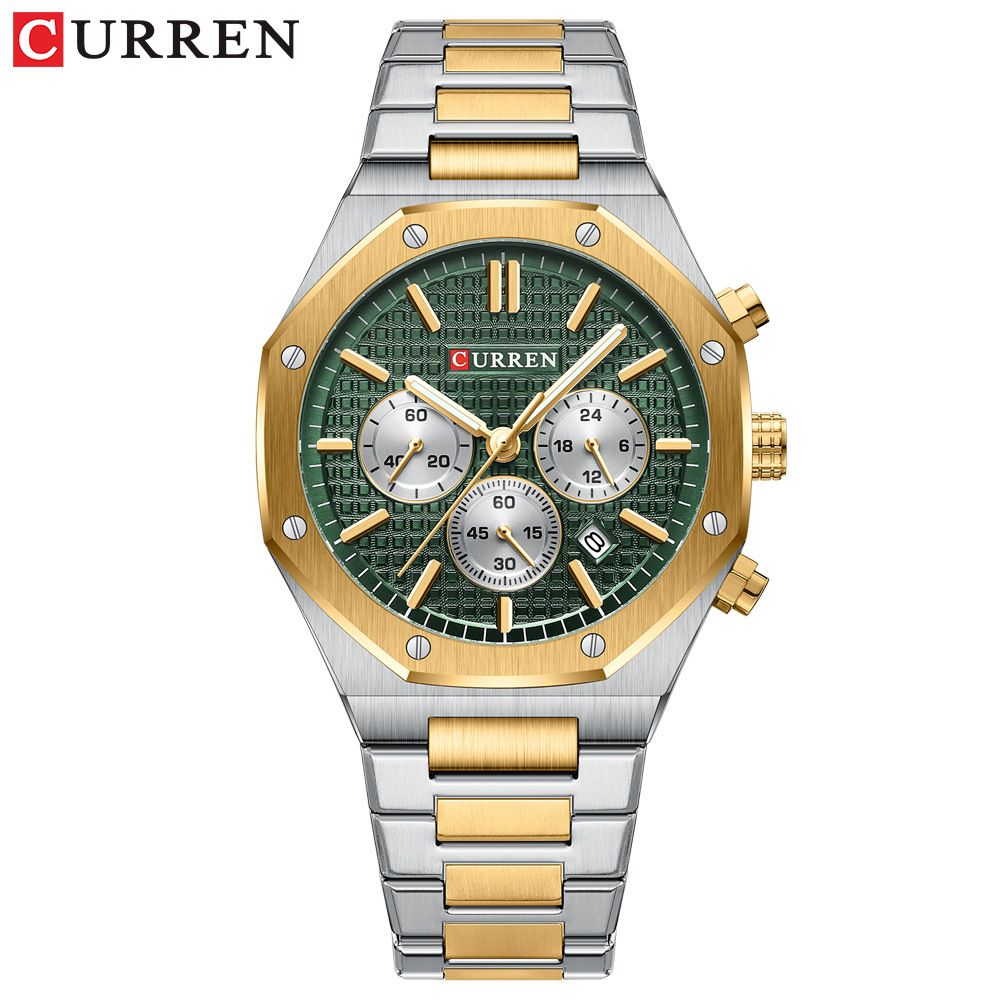 Orologio analogico al quarzo da uomo Curren 8440 con funzione data, resistente all'acqua fino a 30 m, quadrante rotondo, cassa in lega, vetro minerale, stile business_voghion.com