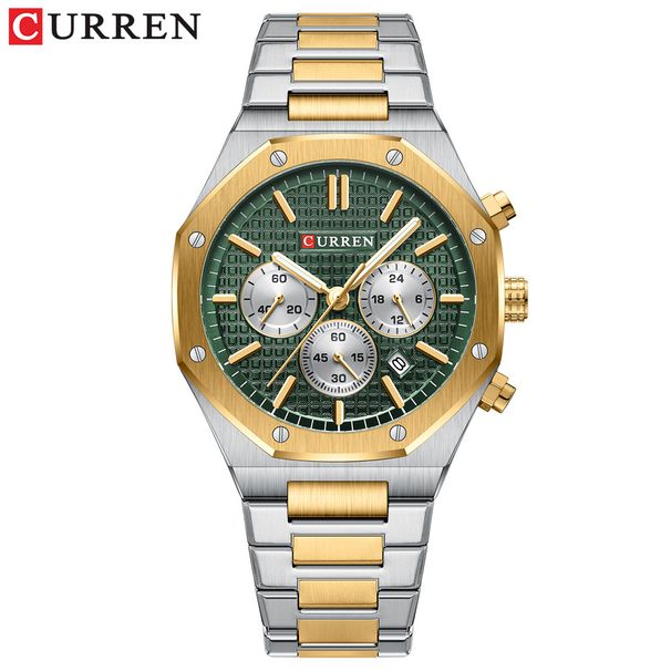Orologio analogico al quarzo da uomo Curren 8440 con funzione data, resistente all'acqua fino a 30 m, quadrante rotondo, cassa in lega, vetro minerale, stile business_voghion.com