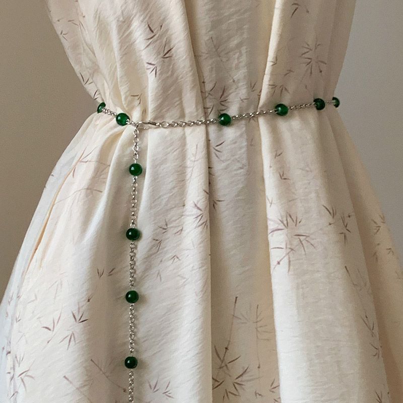 Gonna da donna con catena in vita e cintura sottile con design versatile in vita_voghion.com