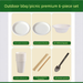 Set di stoviglie e bicchieri in carta biodegradabile per feste, piatti usa e getta, bacchette, cucchiai e ciotole da picnic per esterni_voghion.com