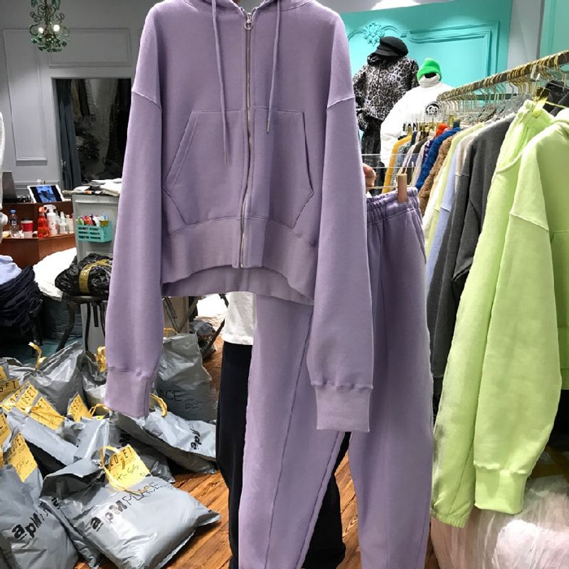 Costume sport casual noi pentru femei, costume elegante și la modă din două piese pentru femei_voghion.com
