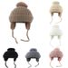 Cappello Lei Feng caldo, con fodera in pile, per bambini, autunno inverno, con palla di pelo, in tinta unita, con cartoni animati_voghion.com