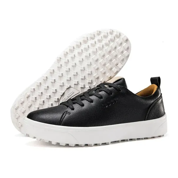 Professionelle Golfschuhe Herren Damen Outdoor Leder Sneakers für männliche und weibliche Golfer Schwarz Braun Mode Weich 241213_voghion.com