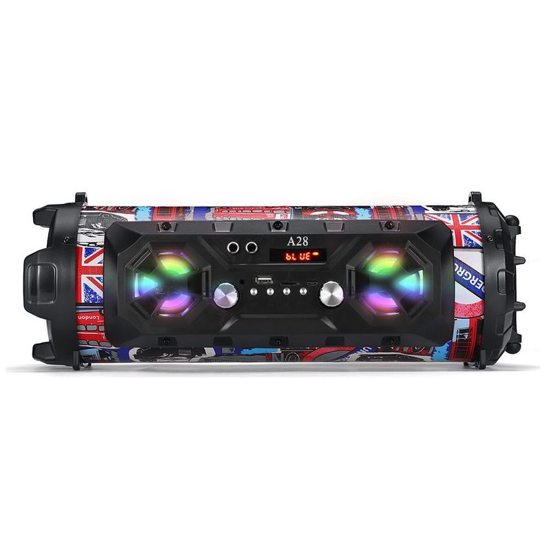 Bluetooth Speaker A28 Portable Wireless Stereo Bass Subwoofer Karaoke Party Speakers With RGB LED Light Support FM Radio TF Card_voghion.com