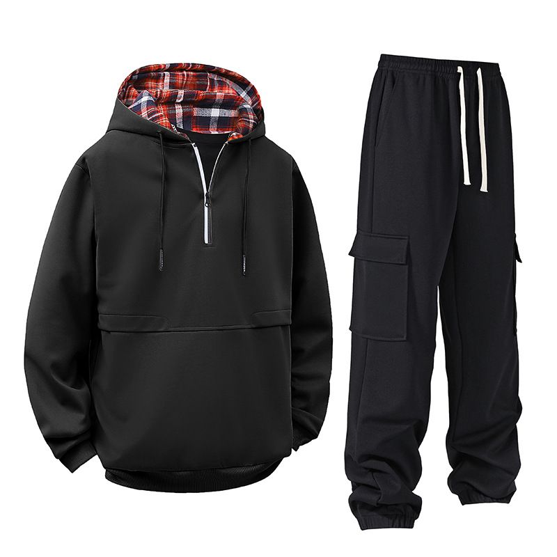 2-teiliges Freizeit-Sportbekleidungsset für Herren – Kapuzenjacke mit Reißverschluss und Jogginghose (S-3XL, mehrere Farboptionen)_voghion.com