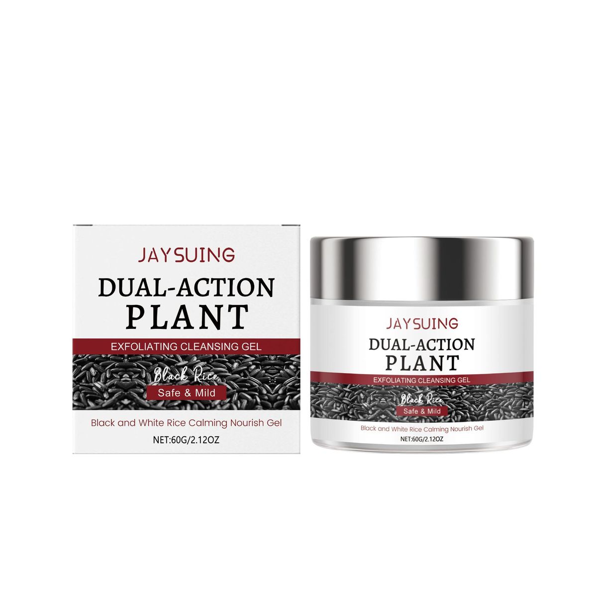 Jaysuing Black Rice Cleansing Gel Gentle Purifying Delicate Refreshing Hydrating Facial Skin Exfoliation_voghion.com