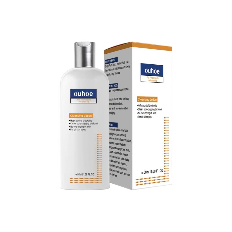 Il detergente per la pelle spinosa nera OUHOE deterge in profondità, ammorbidisce, ripara, illumina, imbianca il viso, alleviando l'oscurità_voghion.com