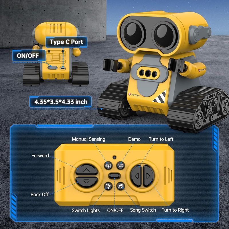 Smart Toys Children's Remote Control Robot Gesture Sensing Simulation Multifunctional Intelligent Pet Remote Control Robot Toy_voghion.com