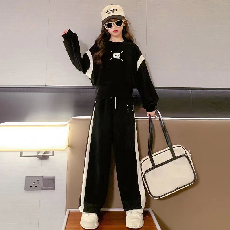 Children's And Girls' Spring Casual Suit Spring And Autumn Sports Two-piece Set_voghion.com