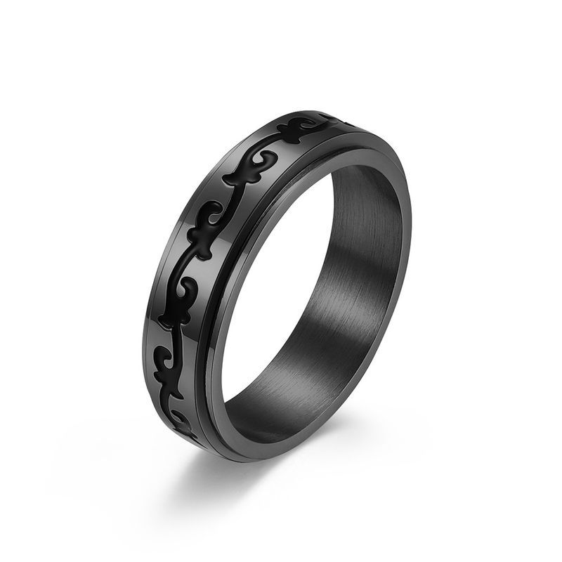 Anello di coppia in acciaio inossidabile con rotazione in titanio e vite celtica per proposta di matrimonio_voghion.com