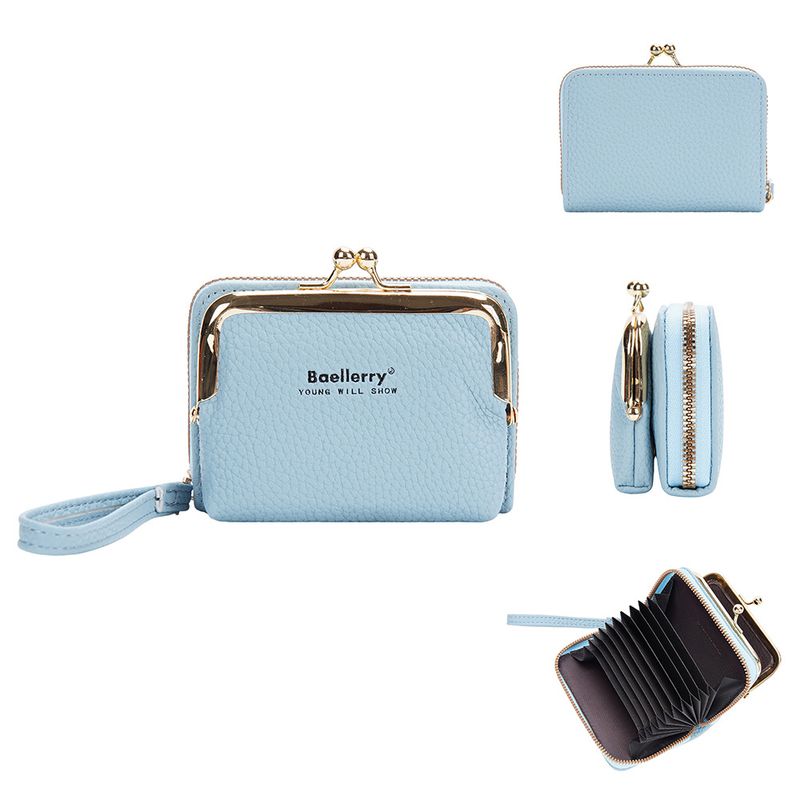 Baellerry new women's coin purse style pebbled zipper accordion card holder mini mouth bag wholesale_voghion.com