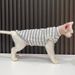Gilet estivo a righe in puro cotone con aria condizionata, elasticità elevata, comodo, sottile, per gatti Sphynx Devon Rex senza peli_voghion.com