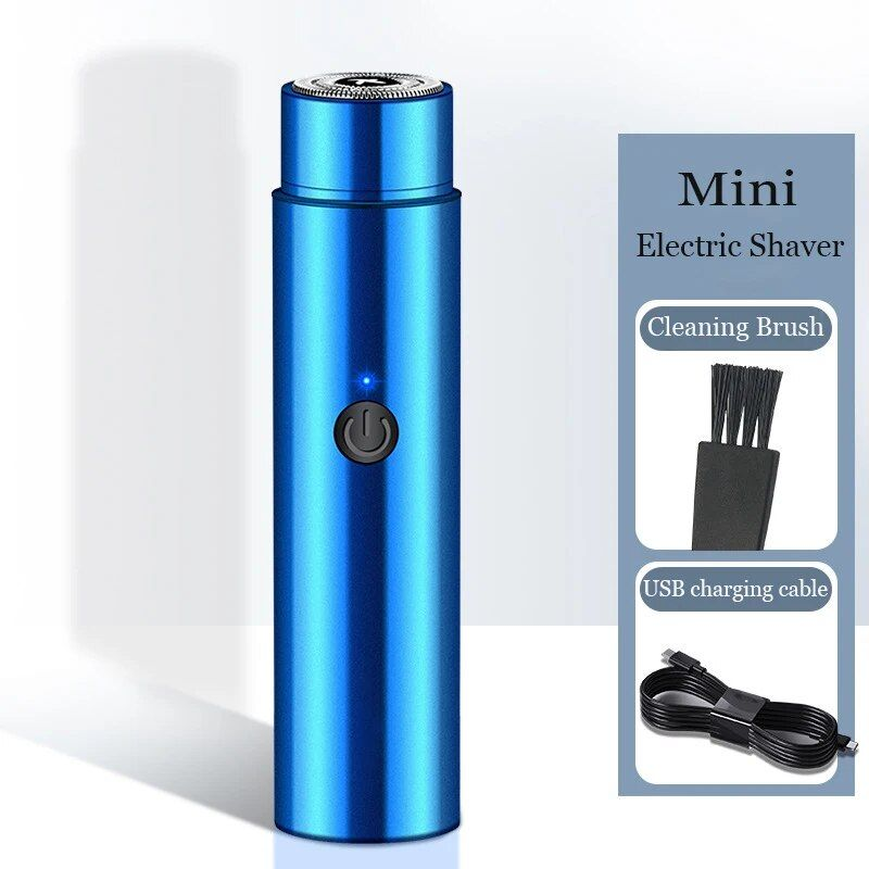 Mini für Männer Tragbares elektrisches Messer USB-Aufladung Herrengesichts-Bartrasierer Körperrasierer Haarentfernung_voghion.com