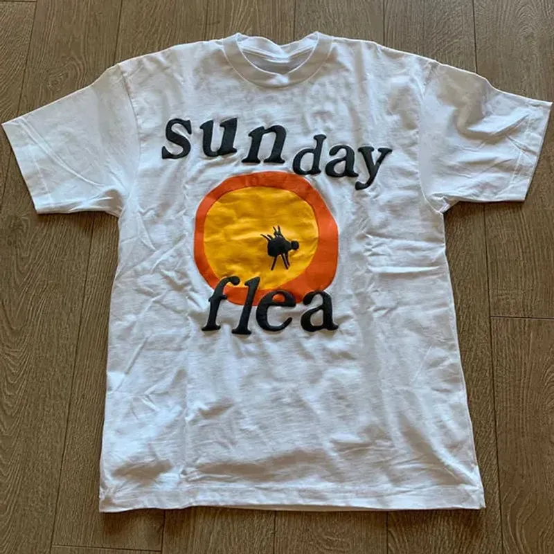 Heren T-shirts Flea T-shirt XYZ Grand Opening Zondag FLEA MARKET Tour T-shirts Mannen Vrouwen Bladerdeeg Print CPFM Top Tees_voghion.com
