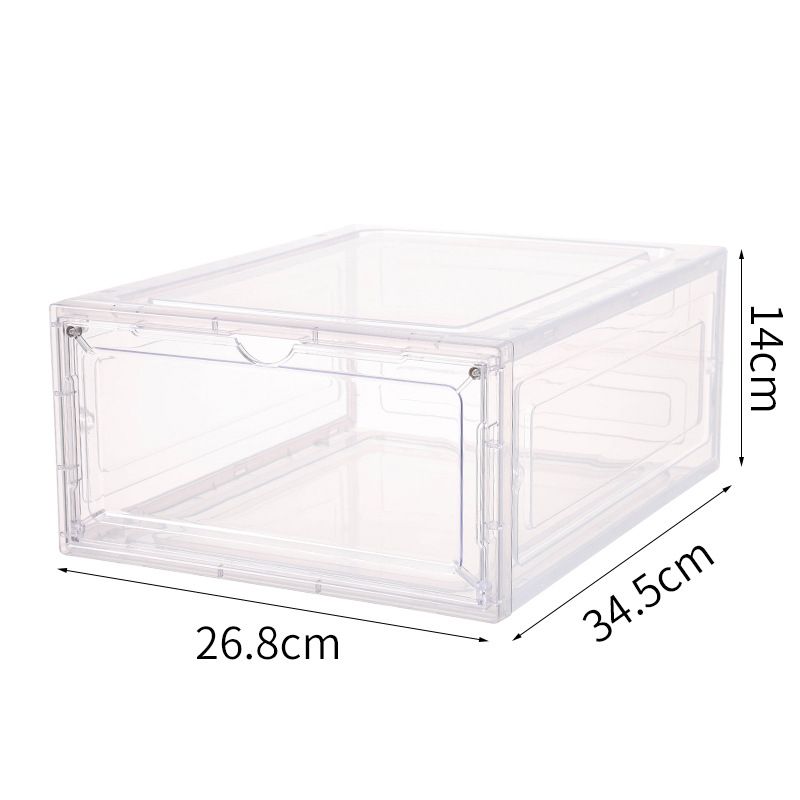 Home Improvement Assembled Sneaker Storage Box Transparent Basketball Shoe Box Collection Display Shoe Cabinet Sneaker Flip Cover Shoe Box_voghion.com