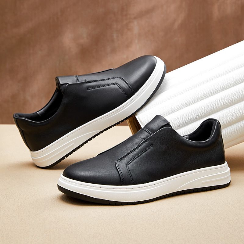 Lässige Herrenschuhe aus Leder mit runder Spitze, Passform für einen Fuß, atmungsaktive britische Business-Fahrschuhe von Le Fu,_voghion.com