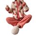 Cardigan Oolong Peach Comfortable Pajamas Women's Autumn And Winter Thickened Thermal Long-sleeved Trousers Two-piece Set_voghion.com