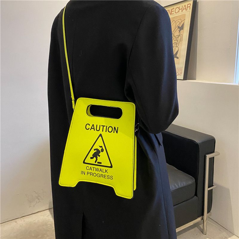 Borsa a tracolla in PU alla moda da donna, con cartello di divieto di sosta, nuova e creativa personalità scherzosa_voghion.com