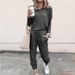 Solid Color Loose Casual Suit Women's Spring and Autumn New Style Round Neck Long Sleeve Harem Pants Two-piece Set_voghion.com