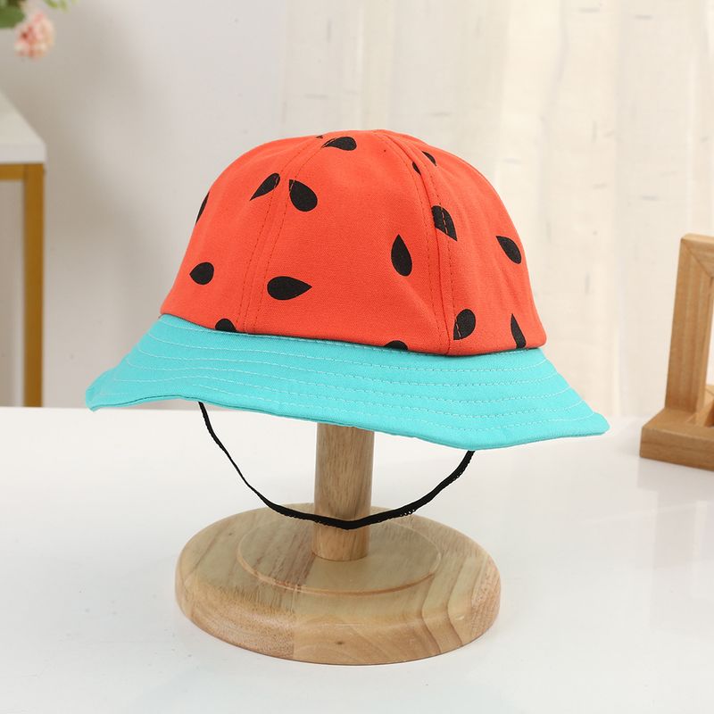 Cappello da pescatore estivo per bambini, fresco e carino, a forma di anguria, sottile, da viaggio all'aperto_voghion.com
