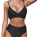 Women's Clothing Sexy High Waist V Neck Twist Adjustable Spaghetti Strap Swimsuit_voghion.com