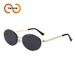 Two Circles Retro Oval Sunglasses - Hong Kong Style Small Metal Frame For Women (Model T1371)_voghion.com