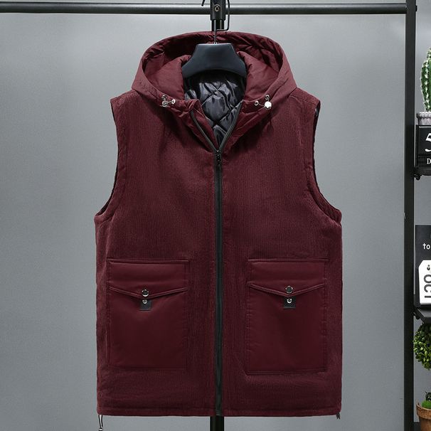 Gilet in cotone per uomo, taglie forti, autunno e inverno, piumino, gilet in velluto a coste largo_voghion.com