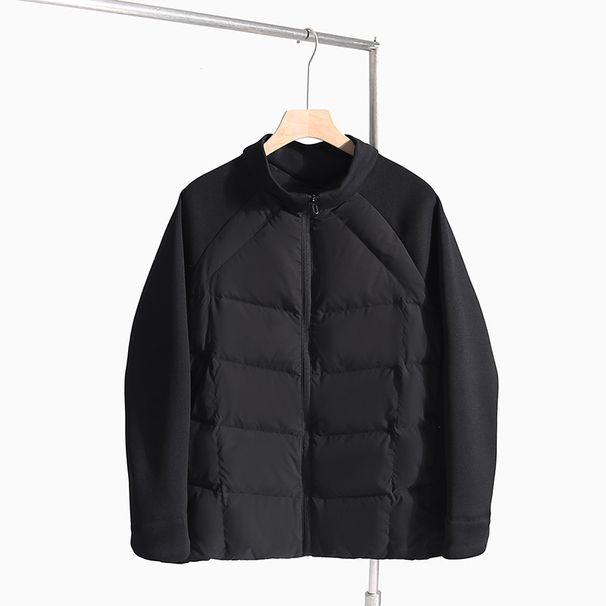 Casual Men's Warm Stand Collar Short Jacket White Duck Down 2025 Autumn Winter New Style_voghion.com