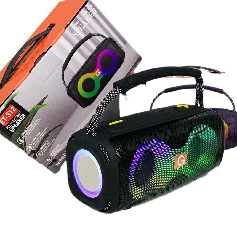 Cross-Border New ET-312 Wireless Bluetooth RGB Light Portable Outdoor Handheld Subwoofer Card Slot Speaker_voghion.com