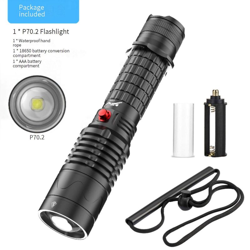 P70 Zoomable Diving Flashlight - 20000 Lumens IPX8 Waterproof, Magnetic Switch, 26650 Battery, Adjustable Focus For Scuba Diving_voghion.com