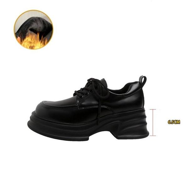 Damenschuhe, Schnürhalbschuhe mit dicker Sohle und versteckter Absatzerhöhung – Oxford-Schuhe aus echtem Leder mit runder Zehenpartie für den Alltag_voghion.com