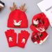Damen Schal Sets Eltern Kind Weihnachten Stil Ankora Rot Geweih Schal Mütze Handschuhe Dicker Warmer Anzug_voghion.com