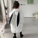 Children's Winter Cotton-padded Jacket For Boys And Girls Rabbit Ears Hooded With Rotator Sleeve Medium Long Cotton-padded Coat_voghion.com