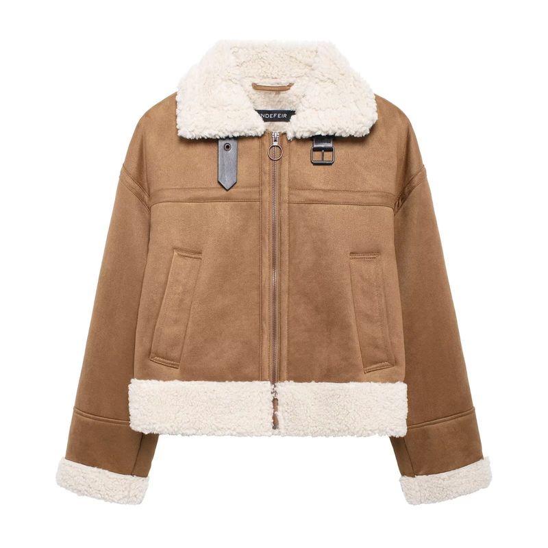 Vêtements pour femmes 2024 automne et hiver nouvel article veste courte double face intégrée en fourrure_voghion.com