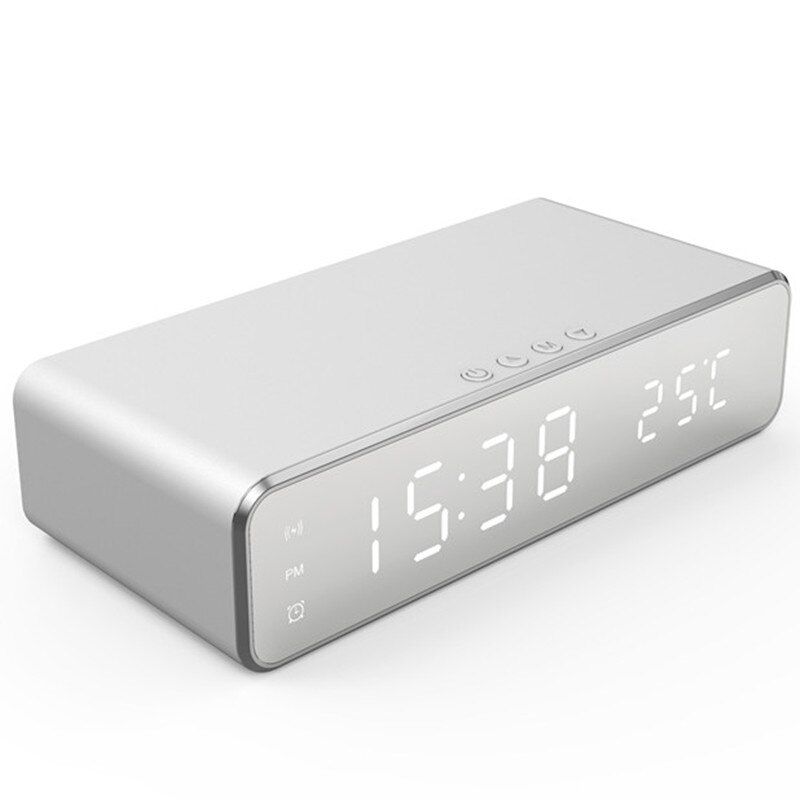 Wireless Charger Time Alarm Clock LED Digital Thermometer Earphone Phone Chargers Fast Charging Dock Station For IPhone_voghion.com