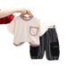 Nuovo set estivo per bambini, girocollo, casual, a maniche corte, per bambini di età media e piccola, due pezzi, pantaloncini verticali per neonati_voghion.com