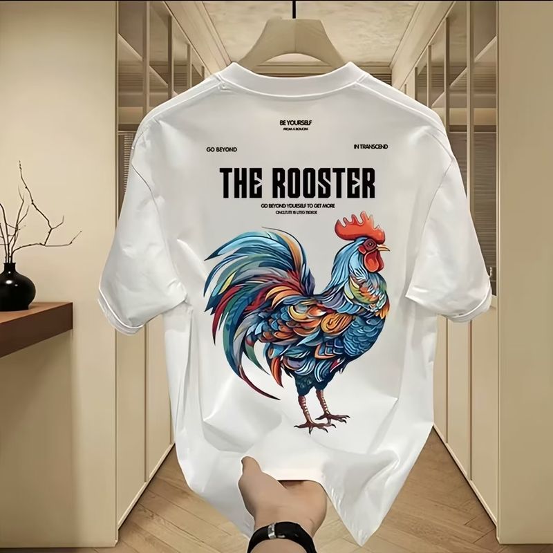 Herrenbekleidung T-Shirt für Herren, neuer Sommerstil, trendiger bedruckter Rundhalsausschnitt, leicht lockeres und vielseitiges lässiges Kurzarmoberteil_voghion.com